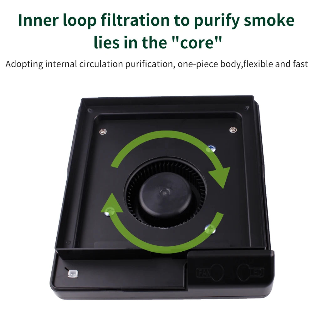 LUXIANZI 220V Tabletop Solder Iron Smoke Absorber With LED Light ESD Fume Extractor Filter Screen Smoking Instrument