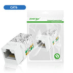 ZoeRax RJ45 Cat6 Keystone Jacks Slim Profile 1/10/30-Pack, 90-Degree Ethernet Punch Down Keystone Jack Adapter
