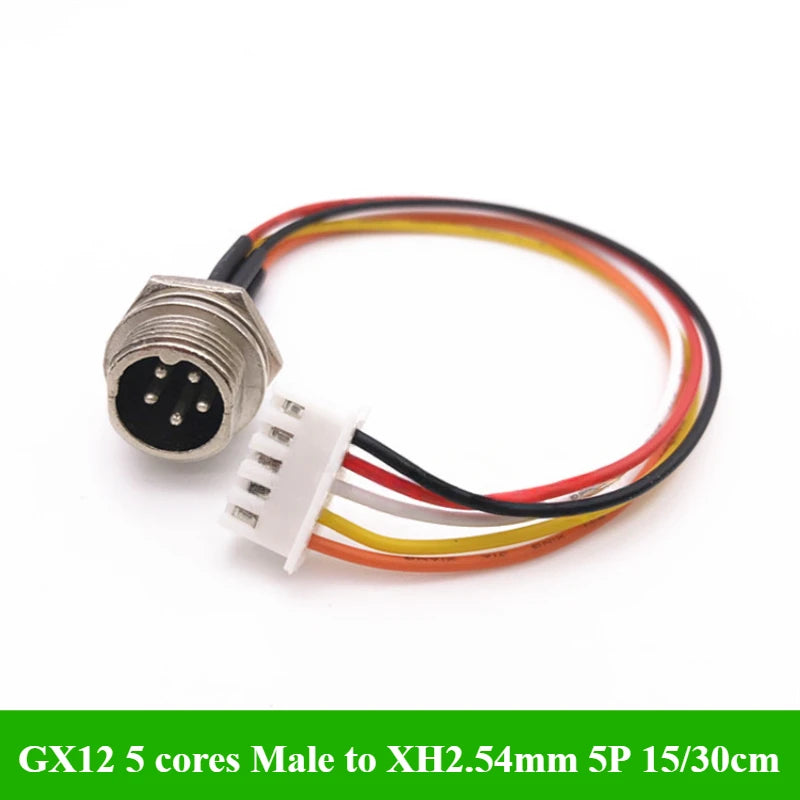 GX12 GX16 GX20 Aviation Plug To XH2.54 Terminal Wire 2 3 4 5 6 Pin M12 Male Head Adapter Cable Connector Extension Line 15/30cm