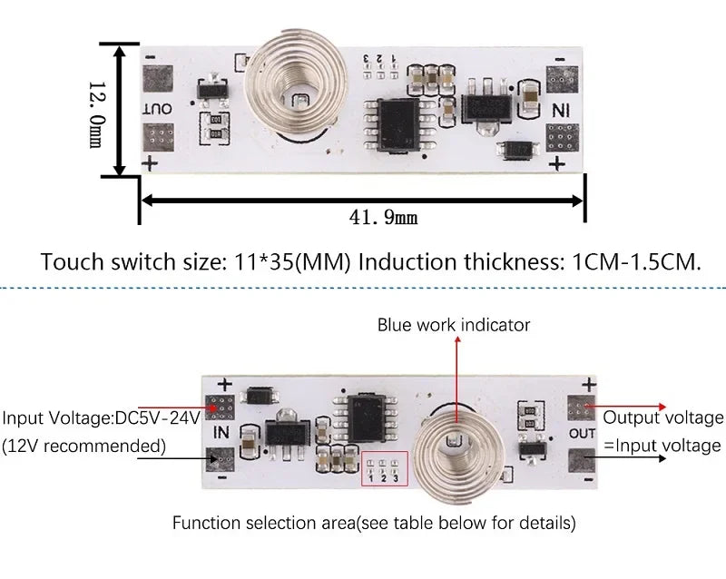 Touch Switch Capacitive Module PIR Motion Sensor 5V-24V 3A LED Dimming Control Lamps Short Distance Scan Sweep Hand Sensor