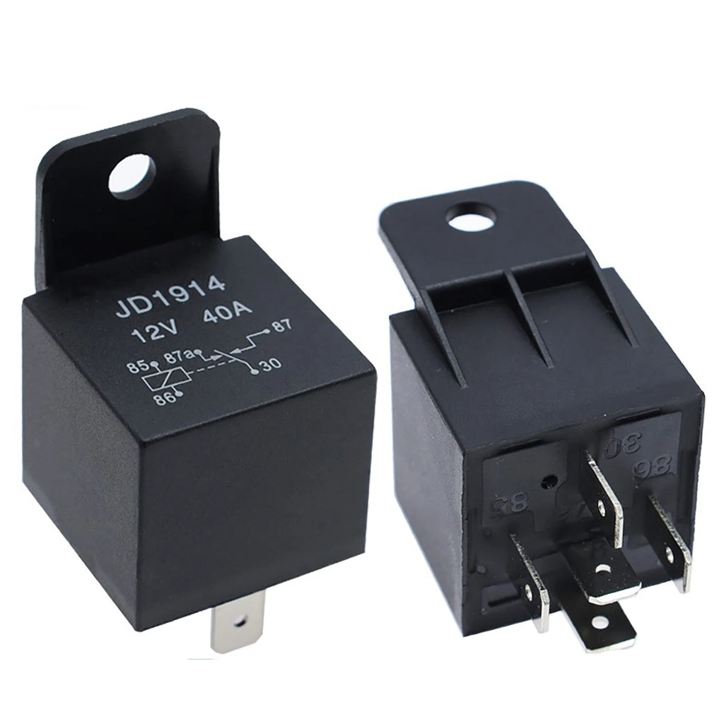 5Pcs Automotive Relay 12V or 24V 5Pin 40A Car Relay with Black Red Copper Terminal Auto Relay Socket SPDT Harness Cable