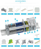 Aluminum Distribution Block Din Rail Mounting WKL 50/95/150/240 mm² Cable Power Connector Terminal Block Box