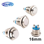 1pc 16mm 1NO High Flat Head Waterproof Momentary Reset Metal Push Button Switch Screw Terminal Car Engine Doorbell PC Power