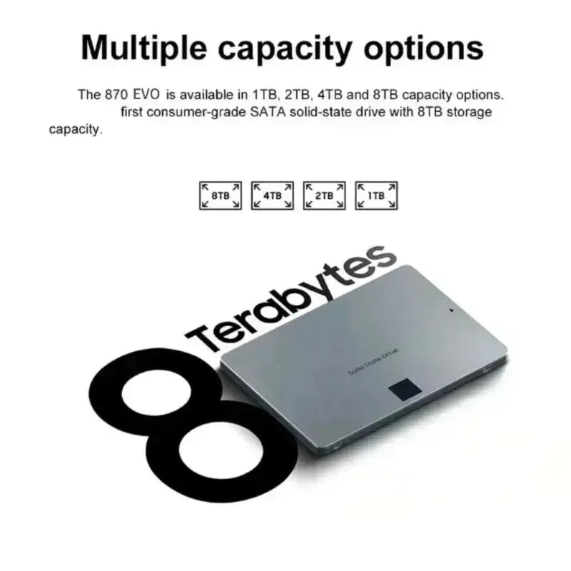 870 EVO 2TB SATA3 2 5 Inch SSD 560MB Read 530MB Write V NAND High Speed For PC Laptop Desktop Storage System Upgrade Pro Max