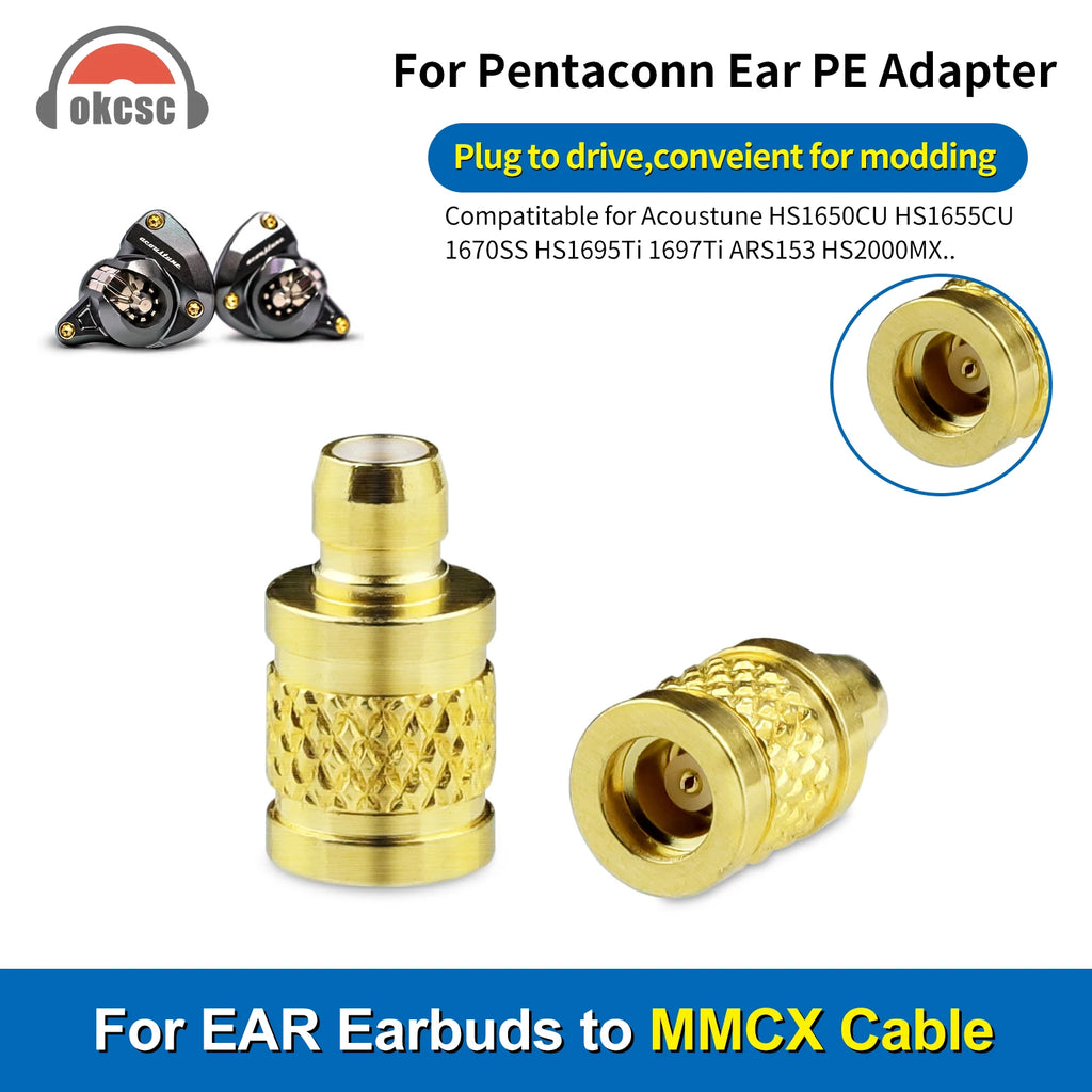 OKCSC Pentaconn EAR Male to MMCX Female Adapter Earphone Connecter for Acoustune HS1650CU/HS1655CU/1670SS/HS1695Ti/1697Ti/ARS153