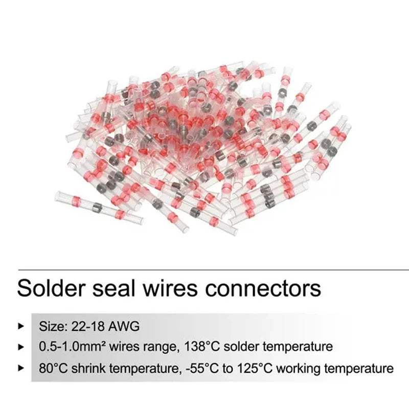 10/30/50PCS Waterproof welding heat shrinkable wire connector soldering sleeve wire terminal kit marine insulation