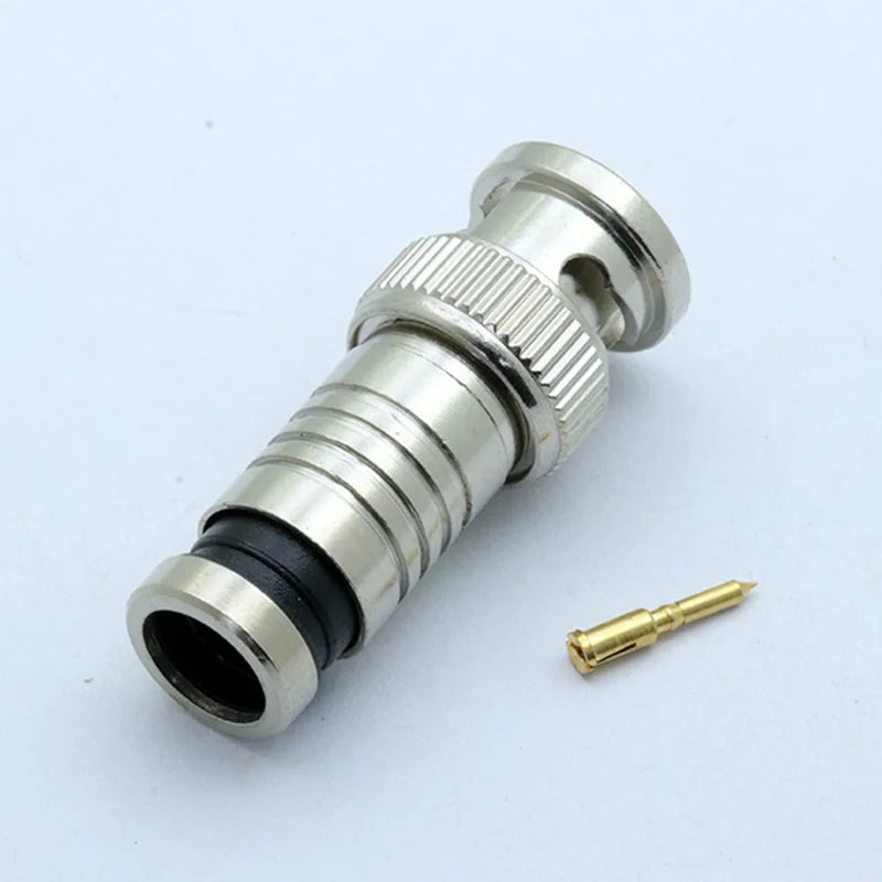 1PC BNC Male Connector Compression RF Coaxial CCTV RG6 Cable Conector BNC Insulation Convertor for CCTV Surveillance System Kit
