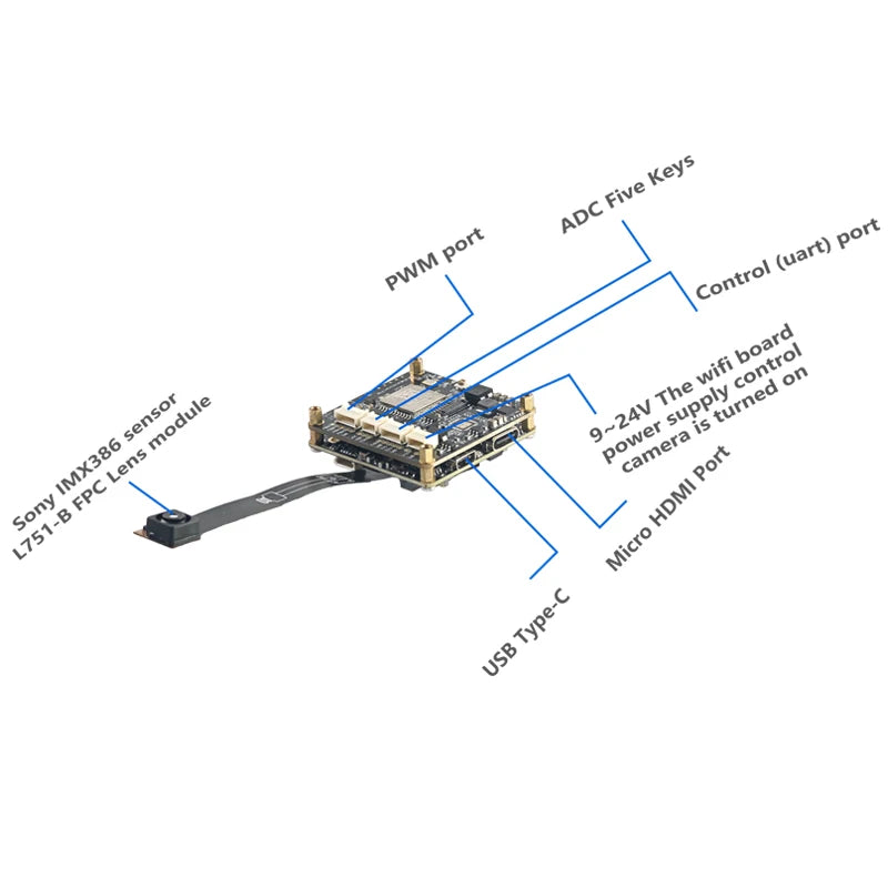 IMX386 Camera Module 12MP 4K 1/2.86" Outdoor Bike Helmet FPC Camera Module Wifi Mini Action Camera(Not Surveillance Camera)