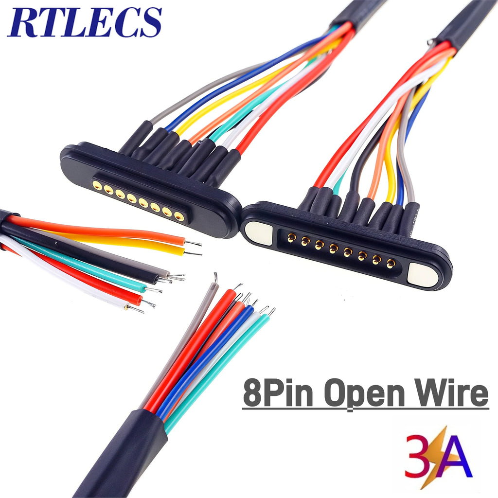 Universal Magnetic Pogo Pin Connector Set Male Female 5-9 Pins for RC Drone Car LED Strip 5-24VDC DIY Compatible with JR JST SM