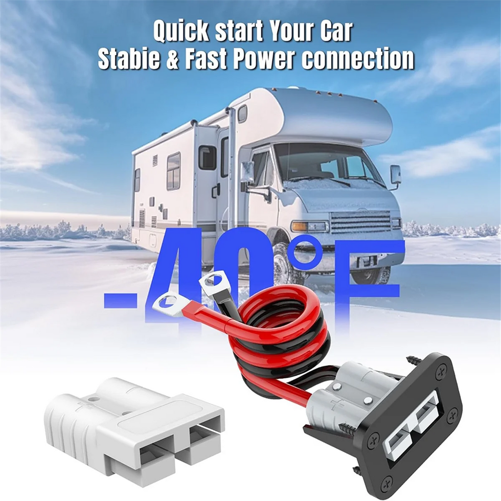 DQ2G Anderson Connector,8AWG 50AMP Battery Quick Connect/Disconnect Connector, 1.64ft Battery Cable Connector,Winch Wiring
