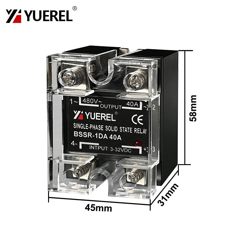 10A 25A 40A 60A 80A 100A 120A Single Phase SSR DC Control AC DC Control DC AC Control AC Solid State Relay