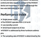 PCF8591 AD / DA Conversion of to Digital /Digital-to- Converter Module Temperature Illumination