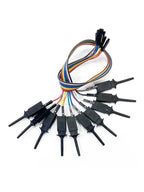 10Pcs Test Hook Clips with 20/30cm Male Header Jumper Wires & SOIC IC Grabber, Test Hook Clips to Dupont Wire for Power Supply
