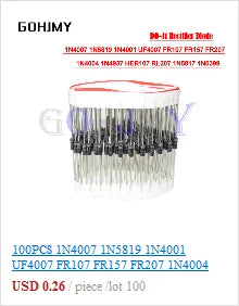 20pcs 1W Metal film resistor 1% 1R ~ 1M 1 2 10 22 47 100 330 ohm 1K 4.7K 10K 22K 47K 100K 330K 470K 2R 10R 22R 47R 100R 330R