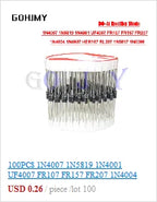 20pcs 1W Metal film resistor 1% 1R ~ 1M 1 2 10 22 47 100 330 ohm 1K 4.7K 10K 22K 47K 100K 330K 470K 2R 10R 22R 47R 100R 330R