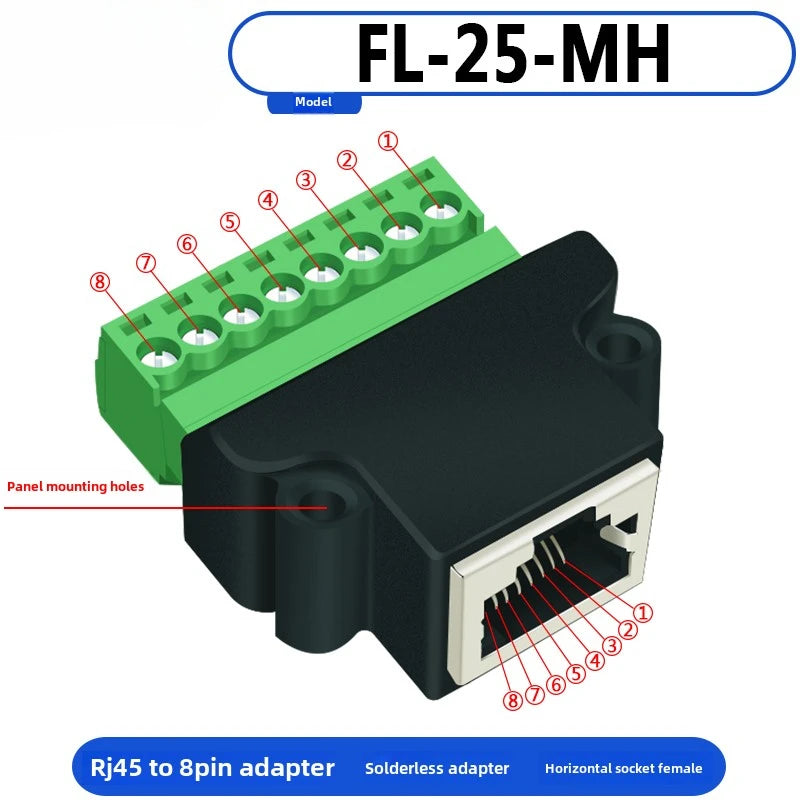 RJ45 Adapter Terminal RJ45 Adapter Terminal Cat5e Cat6 Adapter Board Network Port DIN35 Guide Rail Installation