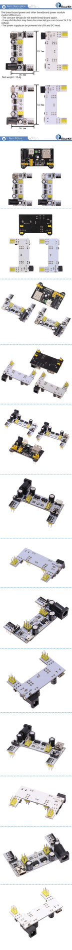 MB102 DC 7-12V MINI Micro USB Interface 2 Way Breadboard Power Supply Module MB-102 2 Channel Board For Arduino Diy Kit