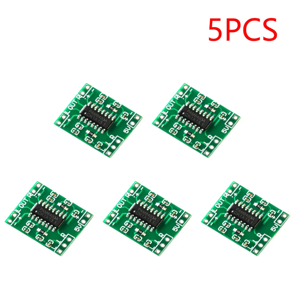 10-1pcs 2.5V-5.5V Mini PAM8403 Power Amplifier Board 2 Channels 3W Class D USB Audio Speaker Sound Amplifier Board For Arduino