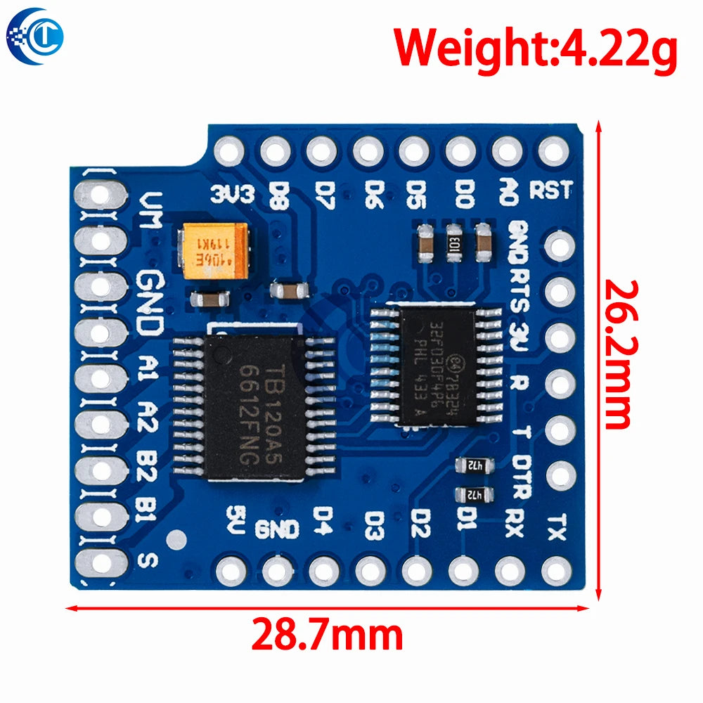 for WeMos D1 Mini Motor Driver Shield Set: TB6612FNG I2C Dual Motor Controller with Serial Potentiometer