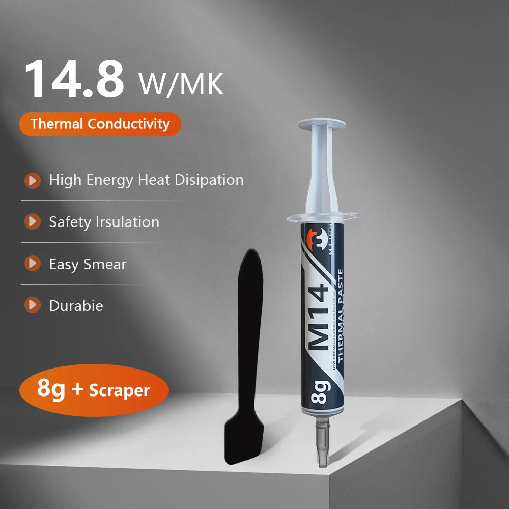 MJ-TECH Thermal Paste 12.4W 14.8W Performance Thermal Conductive Grease For CPU Cooler/Ventilador/GPU/PS5/Laptop/Game PC