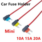 12V 5A 10A 15A 20A Car Fuse Holder Add-A-Circuit TAP Adapter Micro Standard ATM APM Blade MINI Medium Simple Safety Device