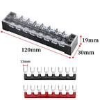 1pcs 25A 600V Dual Row Strip Electrical Screw Terminal Block Fence Screw Ribbon Wire Connector 3/4/5/6/8/10/12 Position