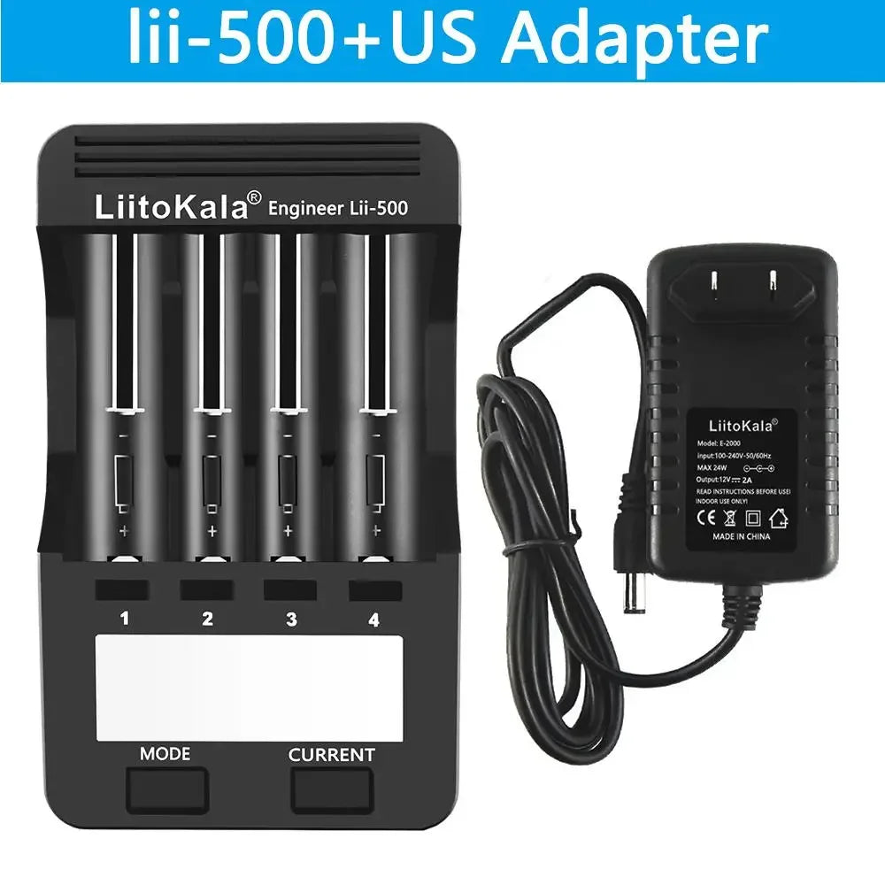 LiitoKala LII-500 Smart Universal LCD Battery Charger for Li-ion Ni Mh AA AAA 10440 14500 16340 17335 17500 18490 17670 18650
