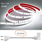 120LED/m LED Strip Light 220v Flexible&10cm Cuttable Soft Lamp Bar 2835 Tape Adhesive EU Plug Vanity Cabinet Wardrobe Home Decor