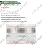 MB102 Breadboard Micro Usb Power Supply Module + 400 Tie Points Holes Universal Solderless PCB Breadboard + 65pcs Jumper Wires