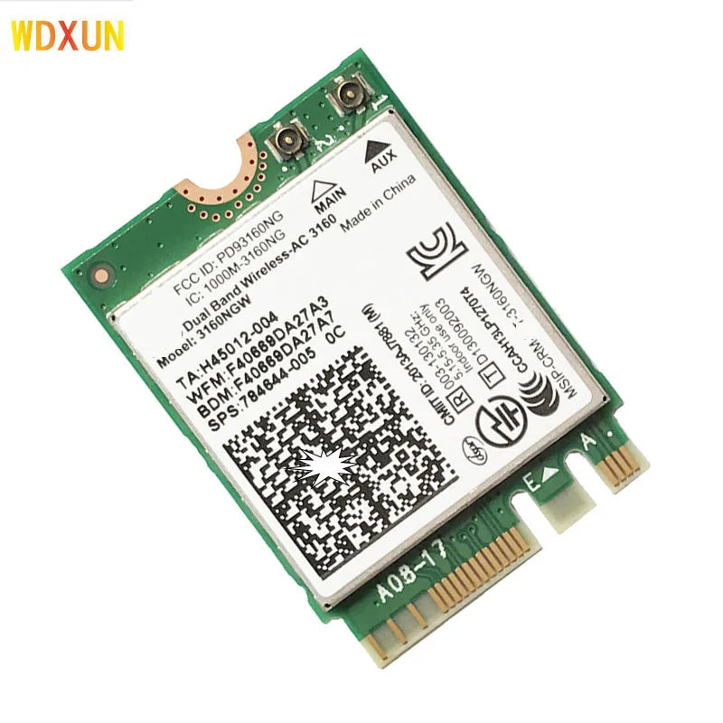 wireless-ac 3160 3160ngw AC3160 3160AC wireless dual band 802.11AC  bluetooth 4.0 ngff wifi card