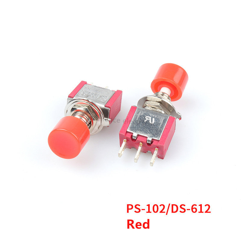 5Pcs PS-102 DS-612 3Pin 6mm Mini Momentary Automatic Return Push Button Switch ON-(ON) 2A 250VAC/5A 120VAC Toggle Switches