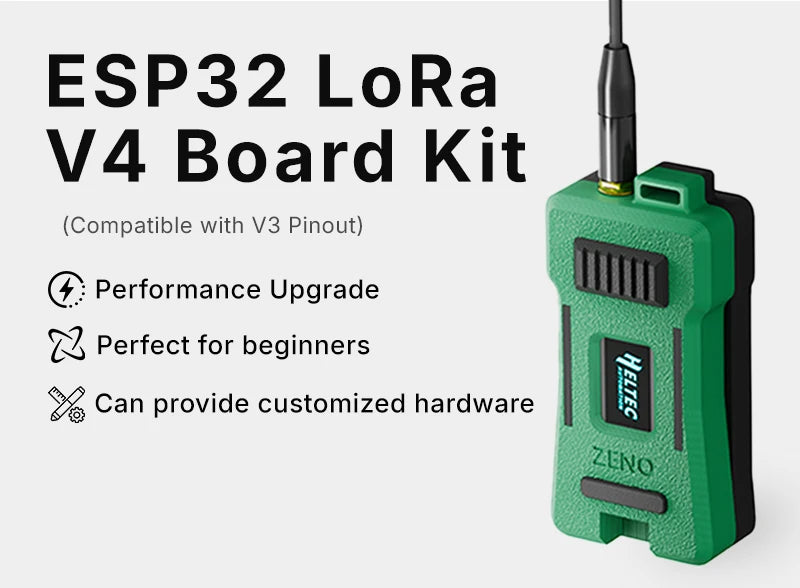 Heltec V4 WIFI Lora 32 Meshtastic GPS package ESP32-S3 SX1262 Dev-Board Kit Case Green Antenna GPS Module Installable Meshcore