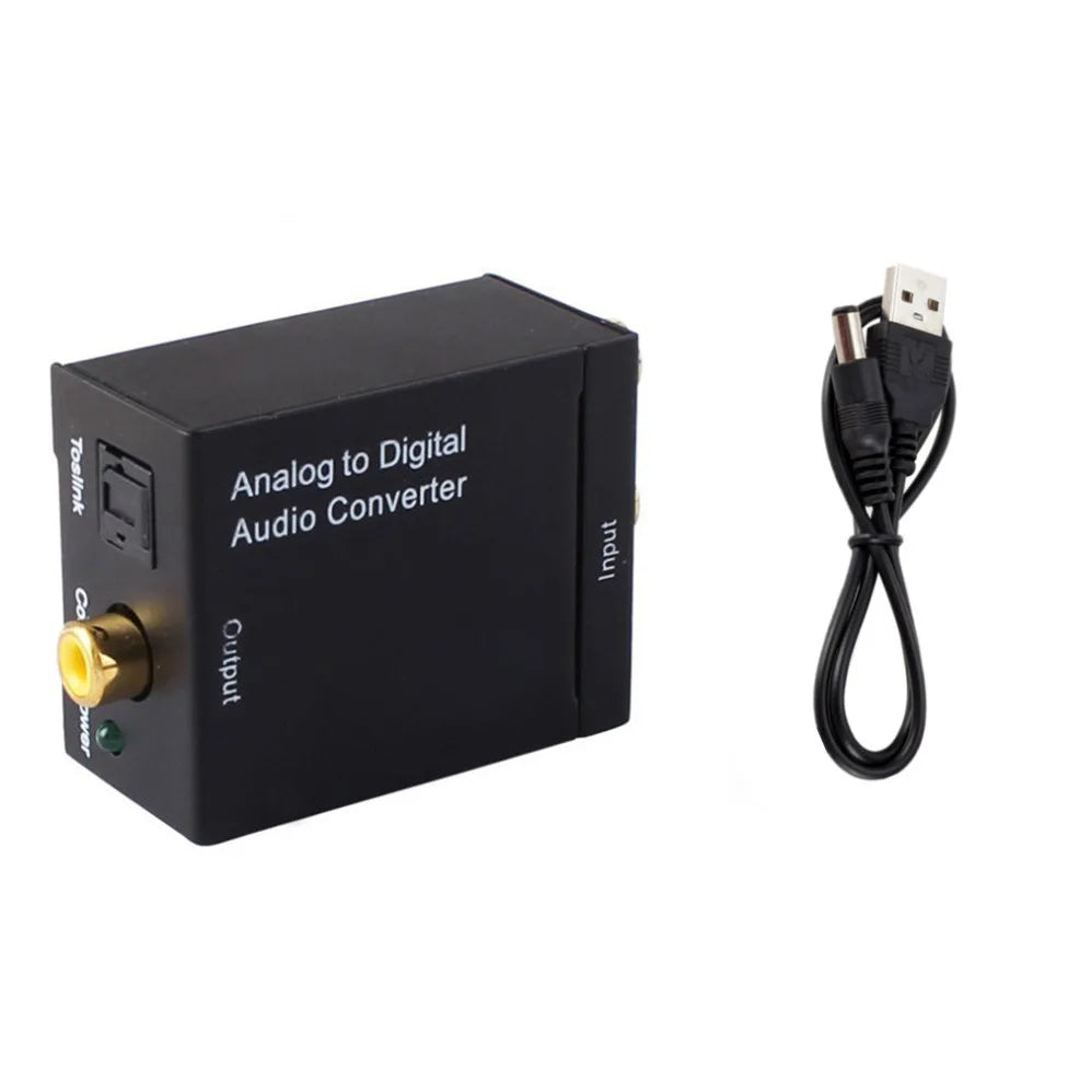 LccKaa Analog to Digital Audio Converter Amplifier Decoder Optical Coaxial RCA Toslink Audio Adapter SPDIF Adaptor for TV Xbox
