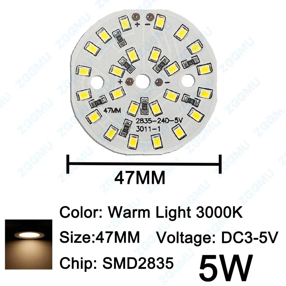 10PCS DC5V Round LED Lamp Panel 3W 5W 10W SMD5730 SMD2835 Warm White Highlight Round Round Aluminum LED Lamp Panel