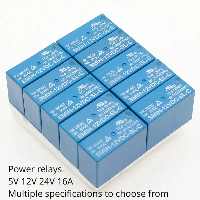 10PCS/lot Power Relays SMIH-05VDC-SL-C SMIH-12VDC-SL-C SMIH-24VDC-SL-C 5V 12V 24V 16A 8PIN A Set of Conversions