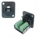 #19X Adapter,5PCS RJ45 Female Panel Mount Screw Terminal Adapter (Black)