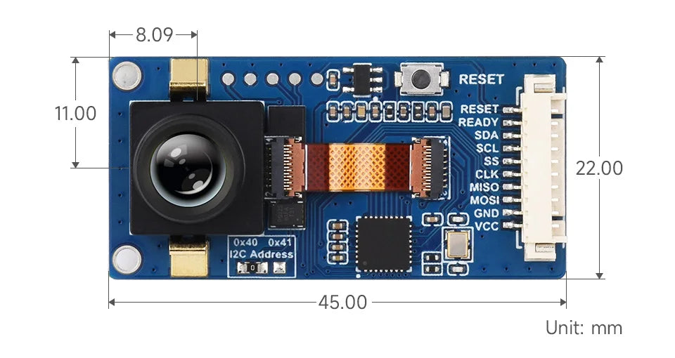 80x62 Thermal Imaging Camera HAT, 25 FPS, -20°C to 400°C, SPI/I2C, No Shutter, for Raspberry Pi Industrial Temperature Monitorin