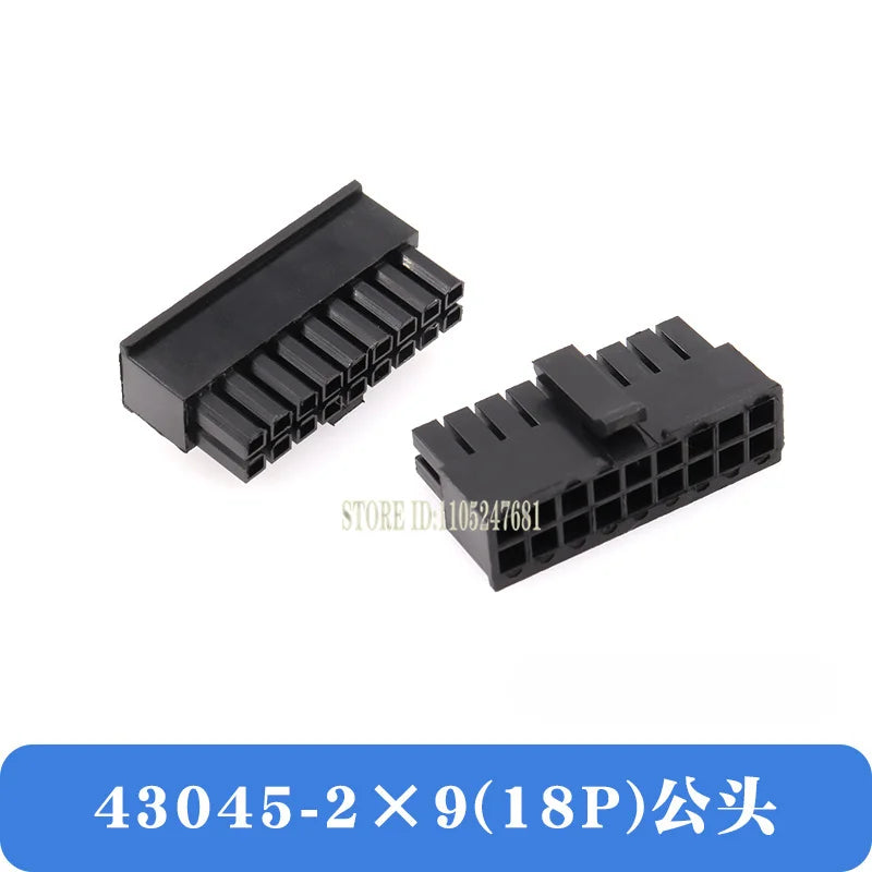 10sets Mx3.0 3.0mm Pitch Micro-fit 3.0 Connector Housing 2*1/2/3/4/5/6/8/10/12 Pin Male + Terminal Molex 43030 2p/3p/4p/5p