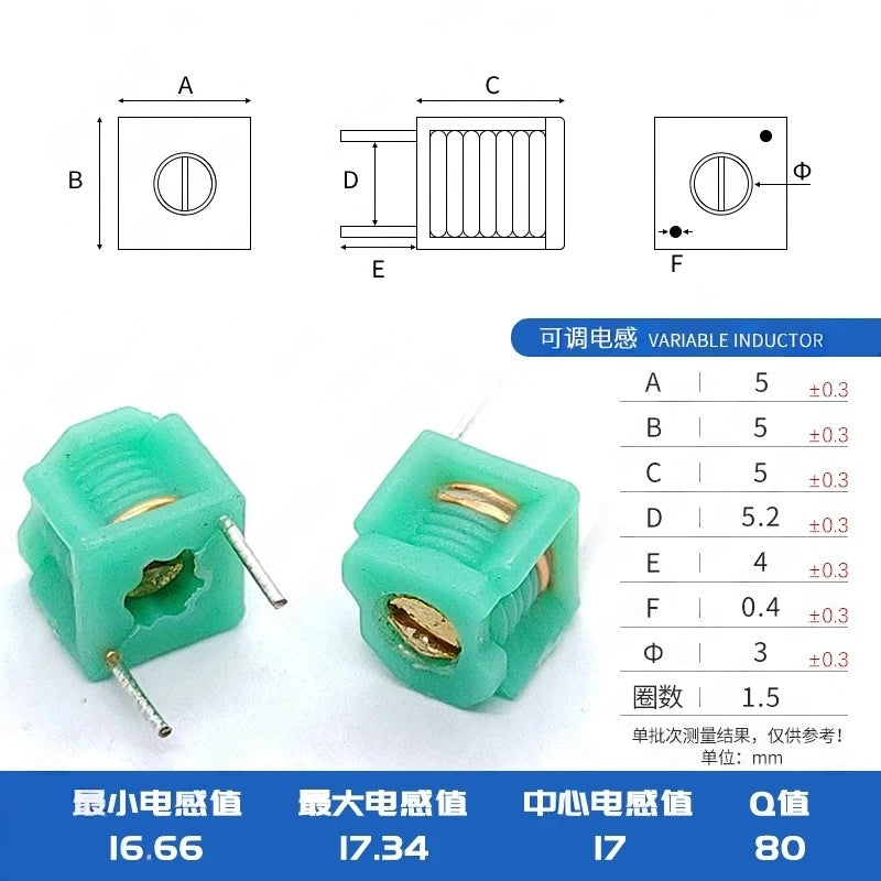 10PCS MD0505 Adjustable Inductor 5 * 51.5T 2.5T 3.5T 4.5T 5.5T Air Coil Adjustable Coil