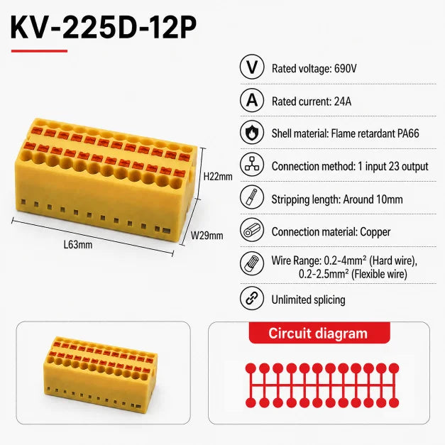 DIN Rail Terminal Block 1/5/10PCS 2.5mm2 Push In Quick Connect Electrical Wire Connector Modular Power Distribution Block