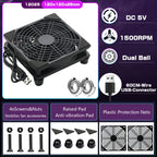 YOUNUON 5V USB Router Fan 80mm/92mm/120mm/140mm/240mm  DIY /TV Box /Desktop Fan  W/Protectiong Net