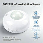 PIR Infrared Sensing AC110-240V 10A 360 Degree Motion Sensor 5s-10min Delay Adjustable Photosensitive Adjustable