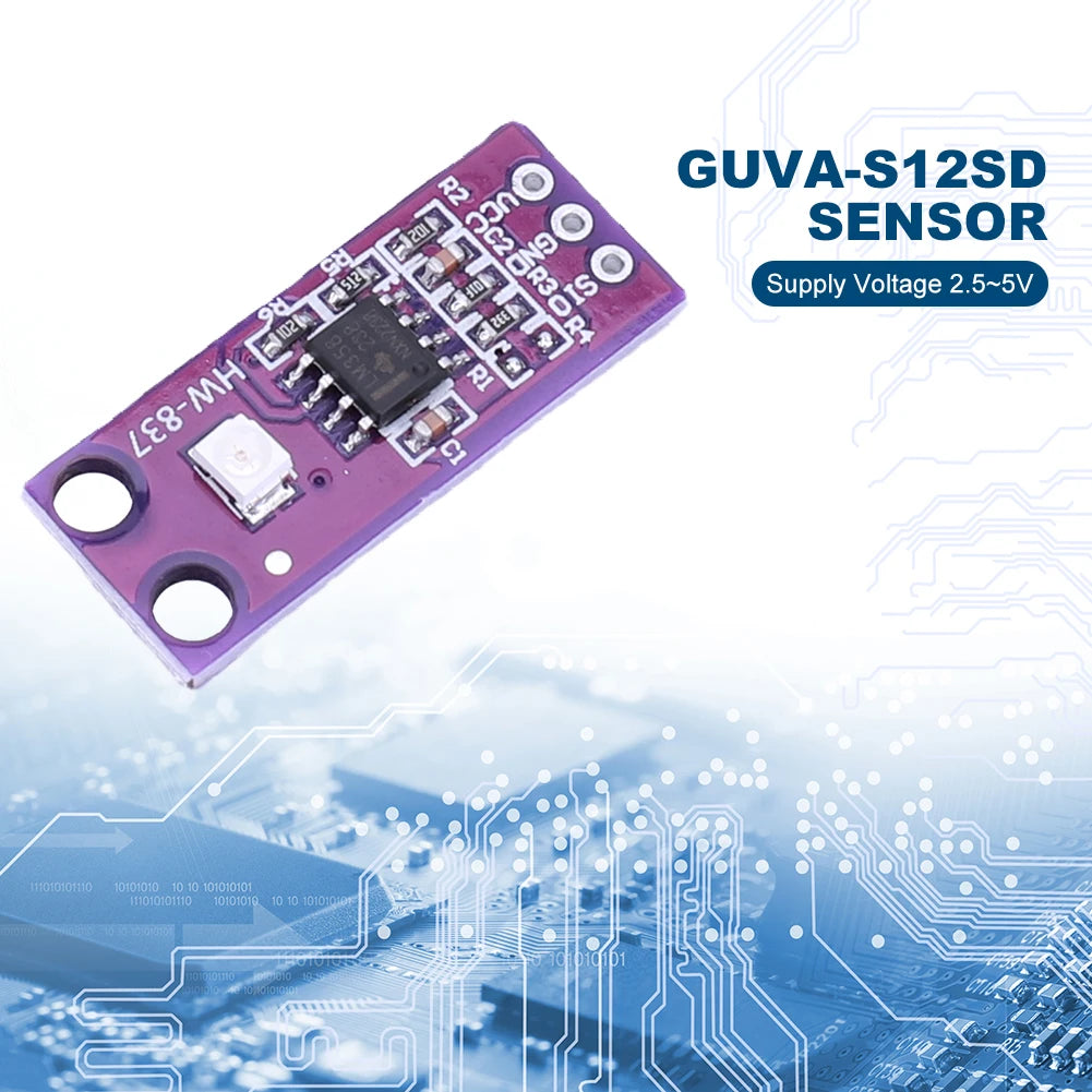 GUVA-S12SD Light Solar Ultraviolet Sensor Module 240nm-370nm Light Intensity Detection Sensor Board High Sensitivity for Arduino