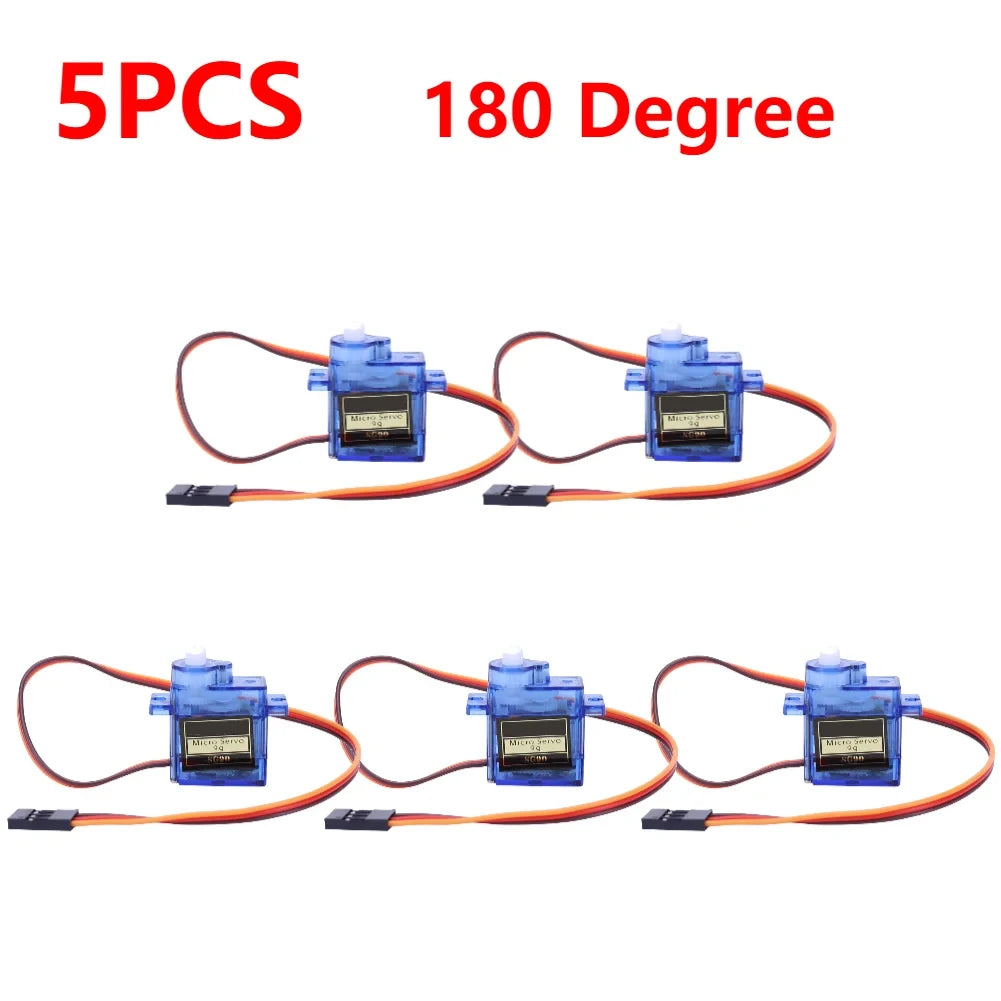 1-5pcs SG90 9G Micro Digital Servo Motor 180/360Degree Fixed-Wing Micro Gear Servo Motor for Rc Helicopter Toy Airplane Aircraft