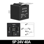 JD1914 40A 12V/24V SPDT Waterproof Car Relay, 4/5 Pin Auto Switch Starter Kit for Car Boat Tractor Truck Motorcycle