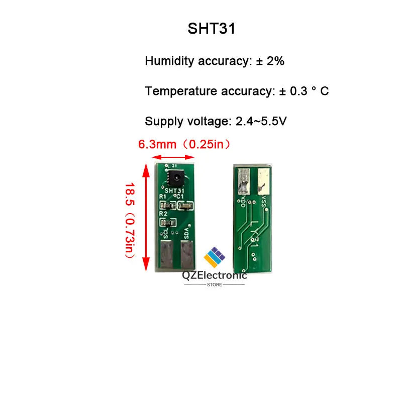 SHT20 SHT30 SHT31 SHT35 SHT40 SHT41 SHT45 SHT10 Temperature and Humidity Sensor Module Humidity Sensor IIC I2C Breakout Weather