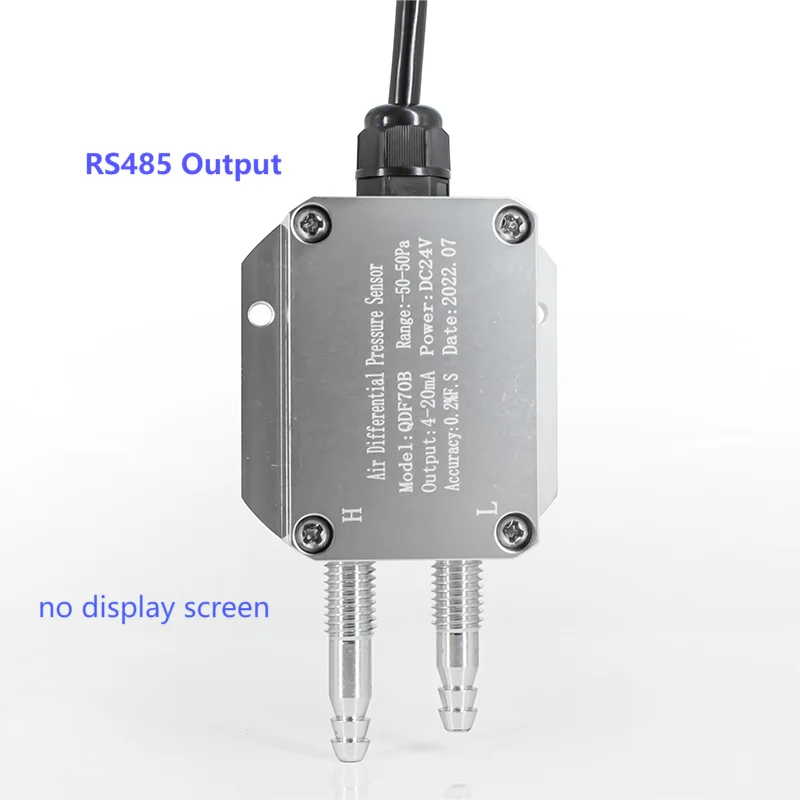 0-3Kpa to RS485 Micro Differential Pressure Transducer 0-50Kpa to 4-20mA 0-10V RS485 Wind Air Pressure Transmitter Sensor