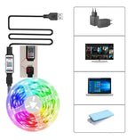 RGB 5050 LED Strip Lights App Control TV Backlight Flexible Ribbon Tape USB 5V Led Light for PC Gaming Room Decoration