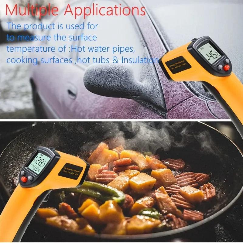 Digital Infrared Thermometer Non-Contact Temperature Gun LCD Backlight Temperature Meter For Industrial Kitchen Outdoor