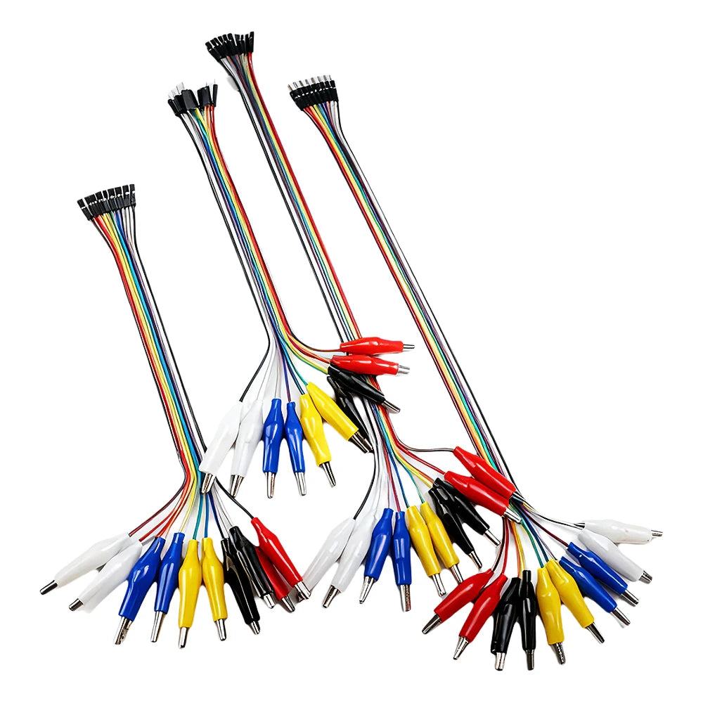 10Pin Alligator Clip to Dupont Test Wire Male Female Jumper Cable for Arduino Raspberry Pi Circuit Testing